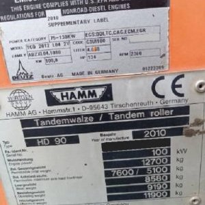 foto 12.7t Hamm HD 90 válec vibrační tandem